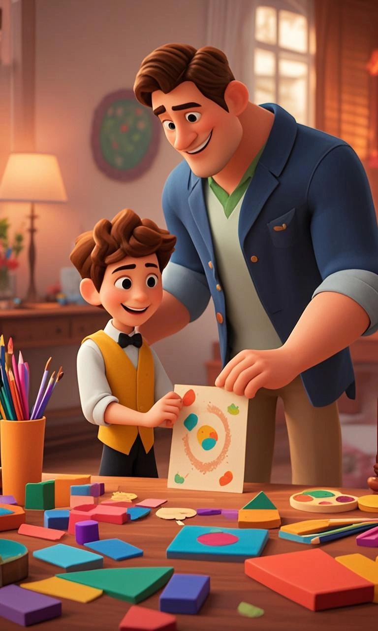 Father's Day portrait pixar painting made from a photo, with our MEDIA AI art generator