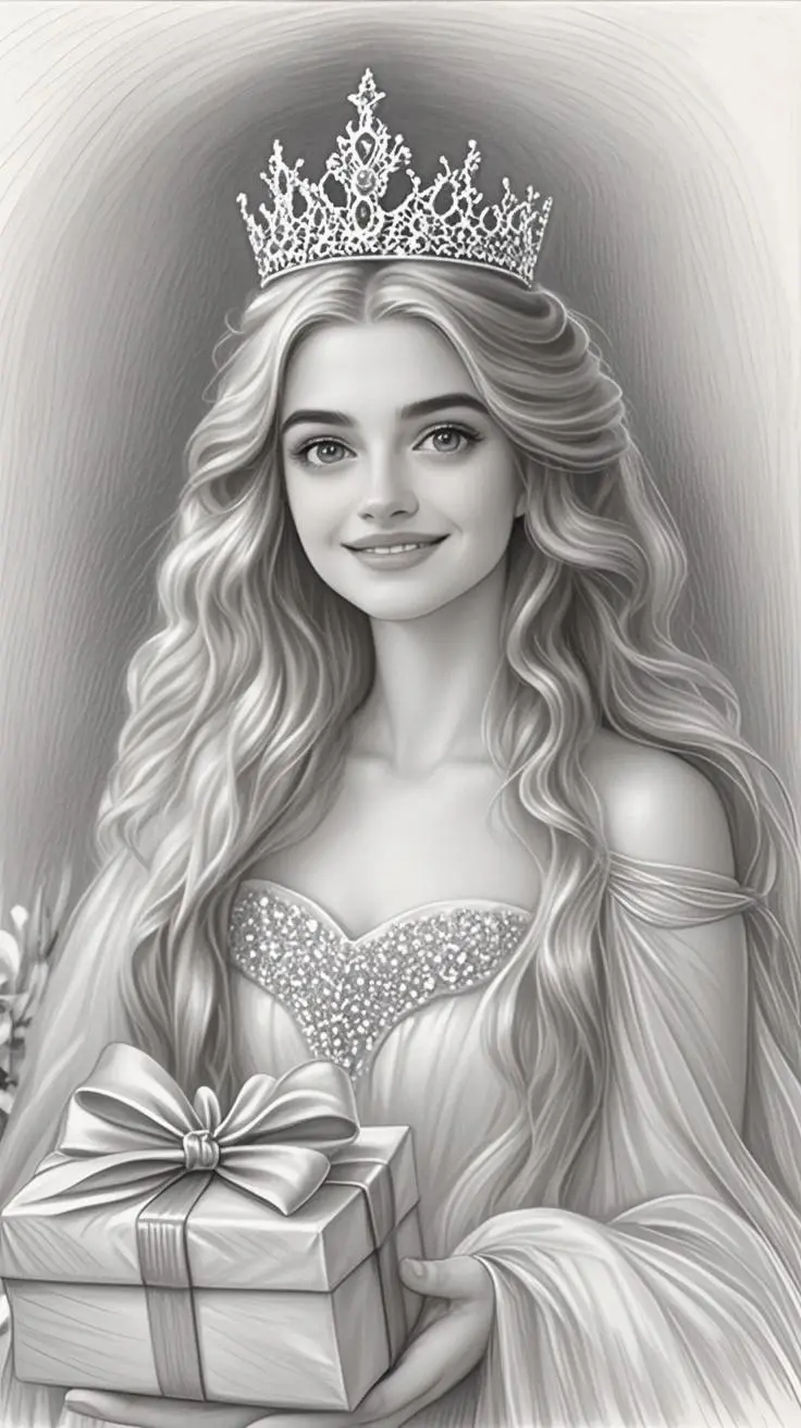 birthday portrait pencil painting made from a photo, with our MEDIA AI art generator 