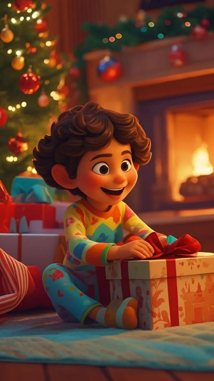 Christmas portrait pixar painting made from a photo, with our MEDIA AI art generator