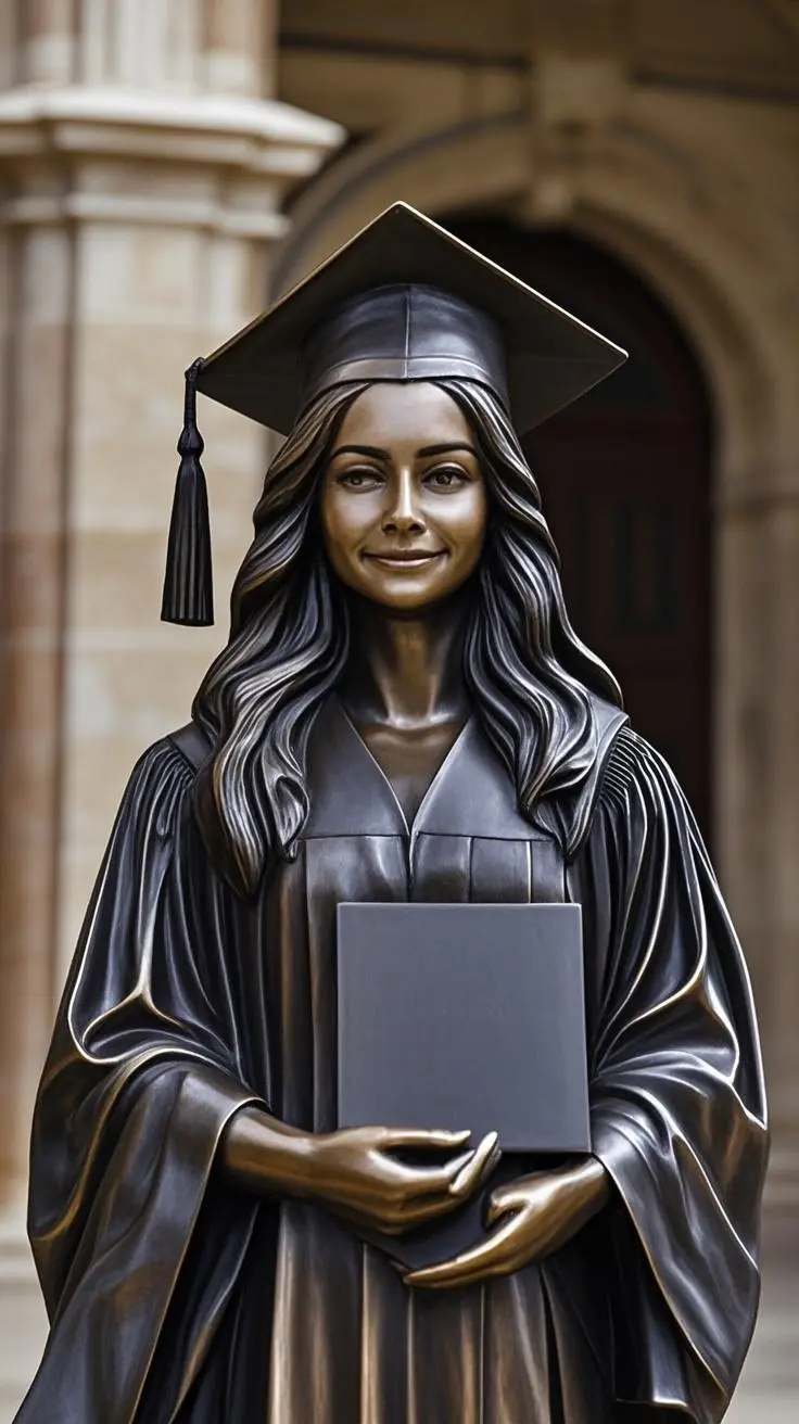 Graduation portrait chinese ink painting made from a photo, with our MEDIA AI art generator