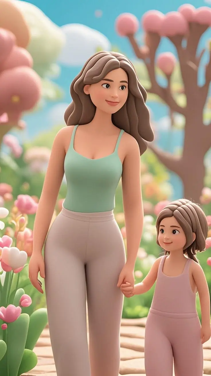 Mother's Day portrait 3D painting made from a photo, with our MEDIA AI art generator