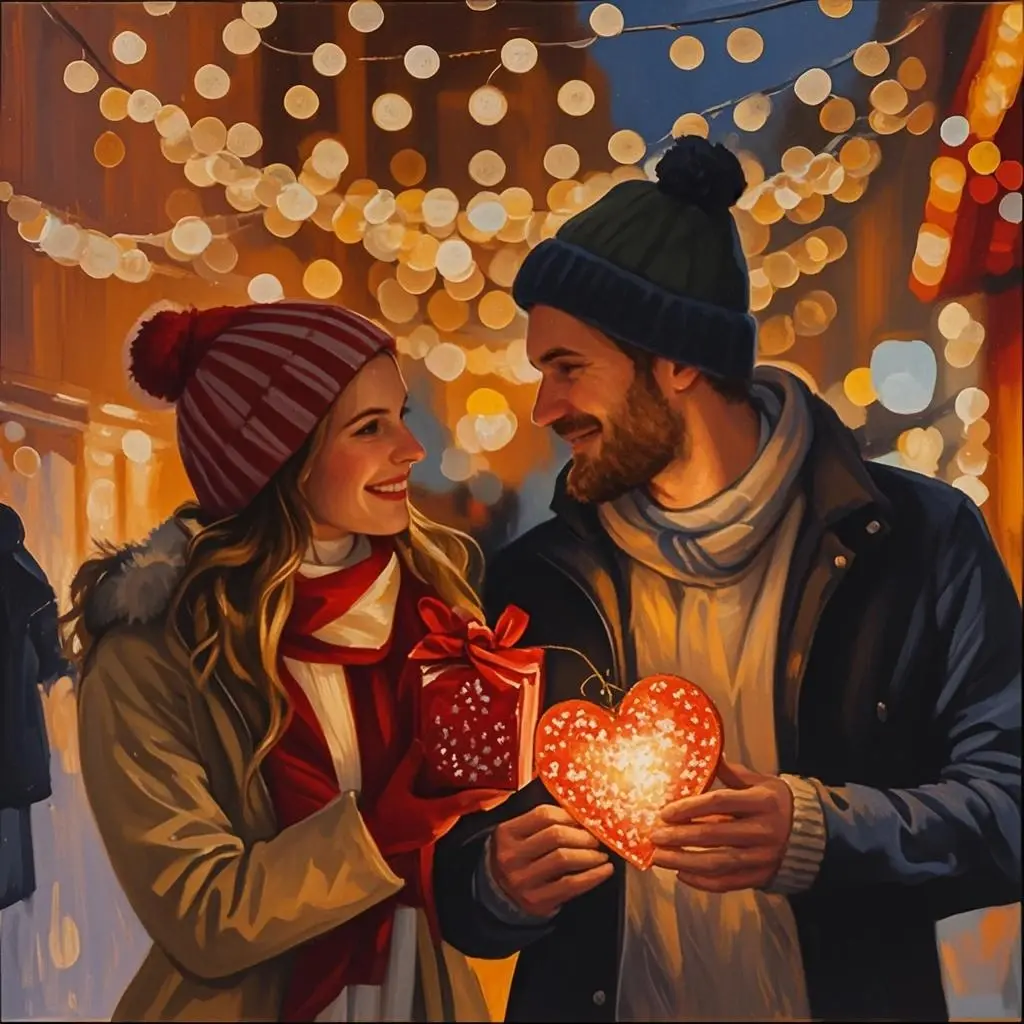 Valentine's Day portrait oil painting made from a photo, with our MEDIA AI art generator