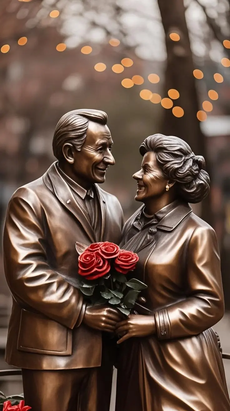 Valentine's Day portrait sculpture painting made from a photo, with our MEDIA AI art generator